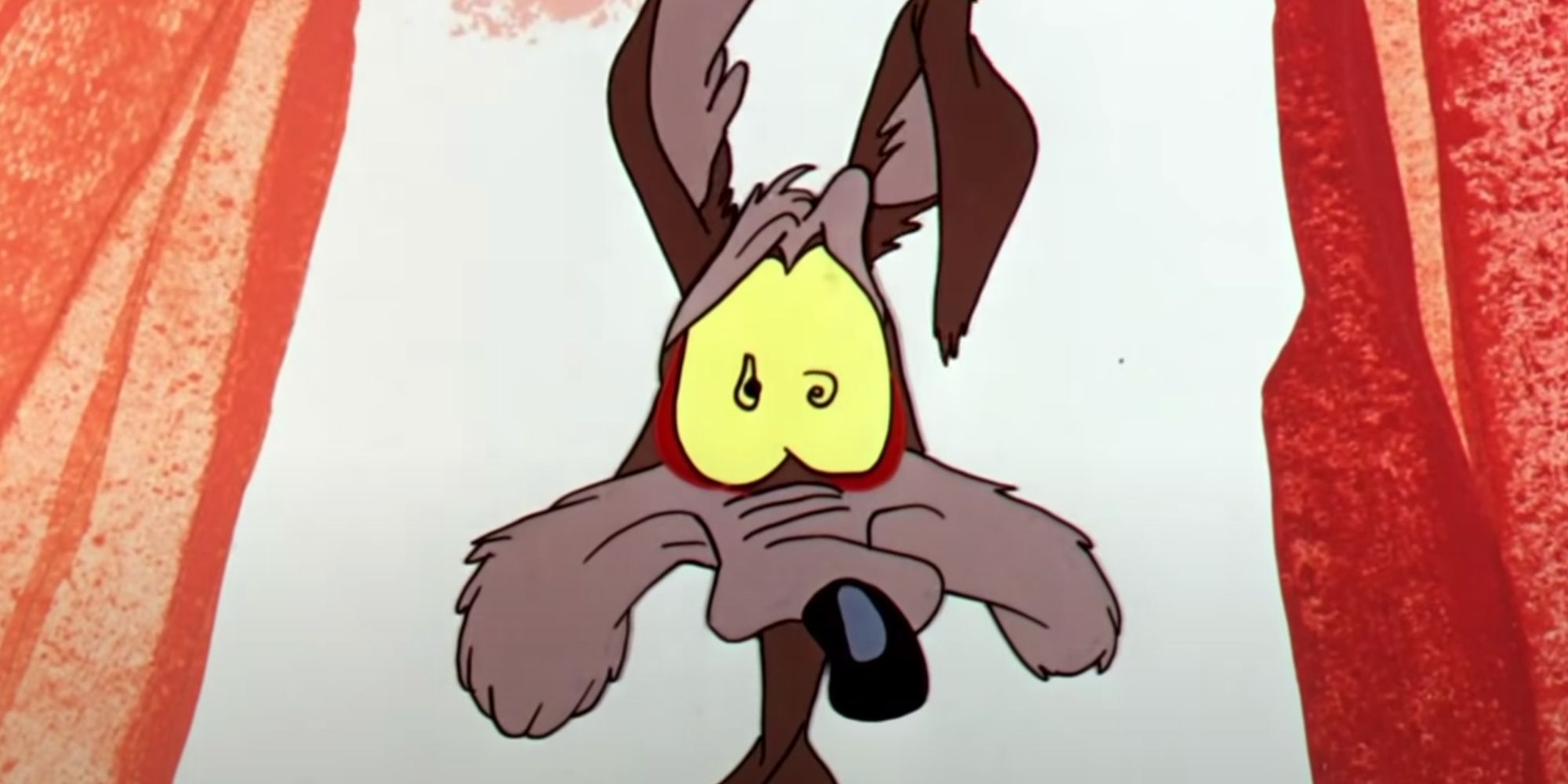 Coyote looking worried in a Looney Tunes cartoon.