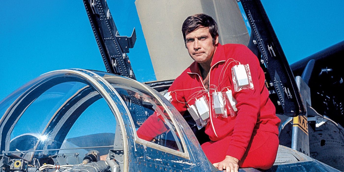 Steve Austin sits in his test vehicle in The Six Million Dollar Man