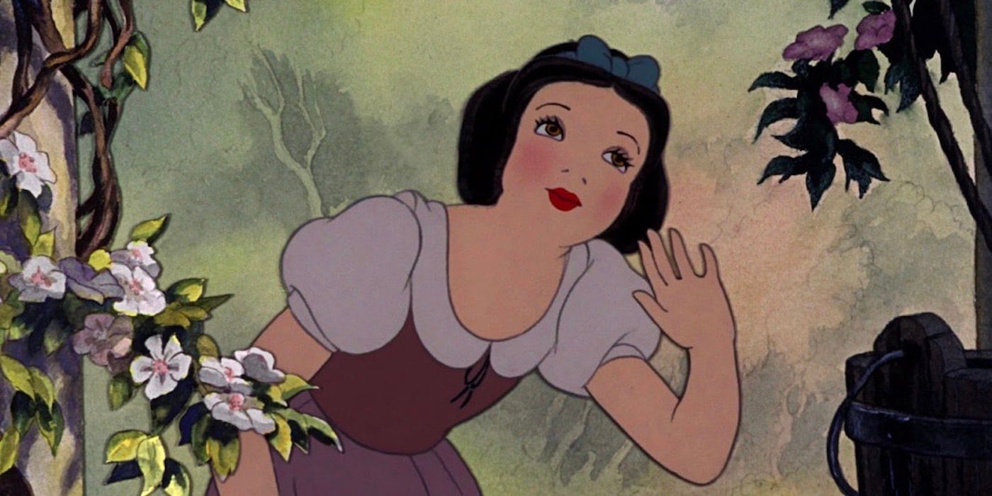 Snow White singing in well