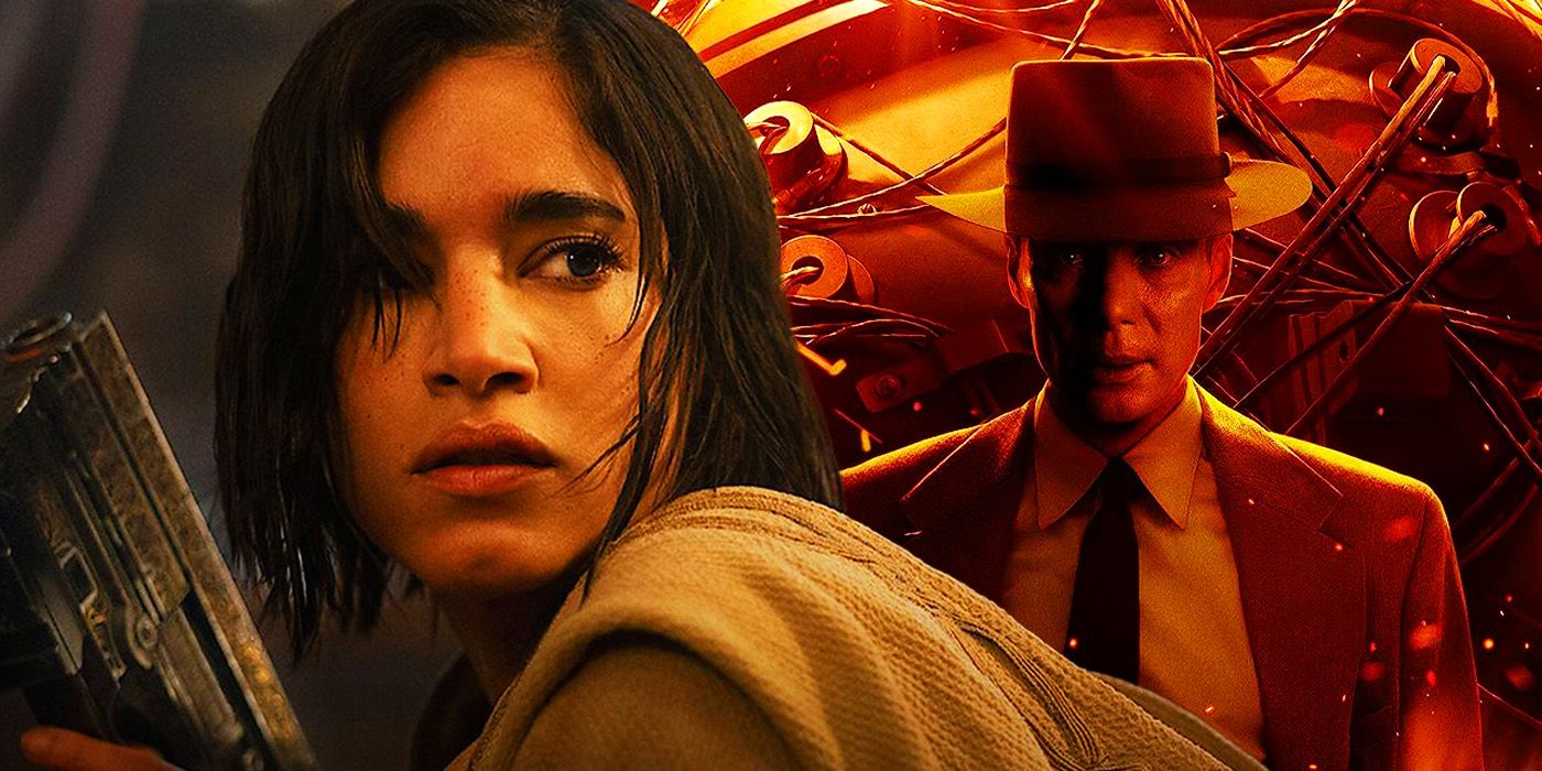 Sofia Boutella in Rebel Moon with Cillian Murphy in Oppenheimer poster
