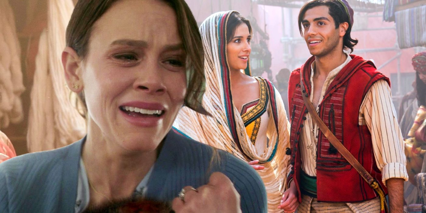 Sosie Bacon Crying in Smile in Front of Live-Action Jasmine and Aladdin