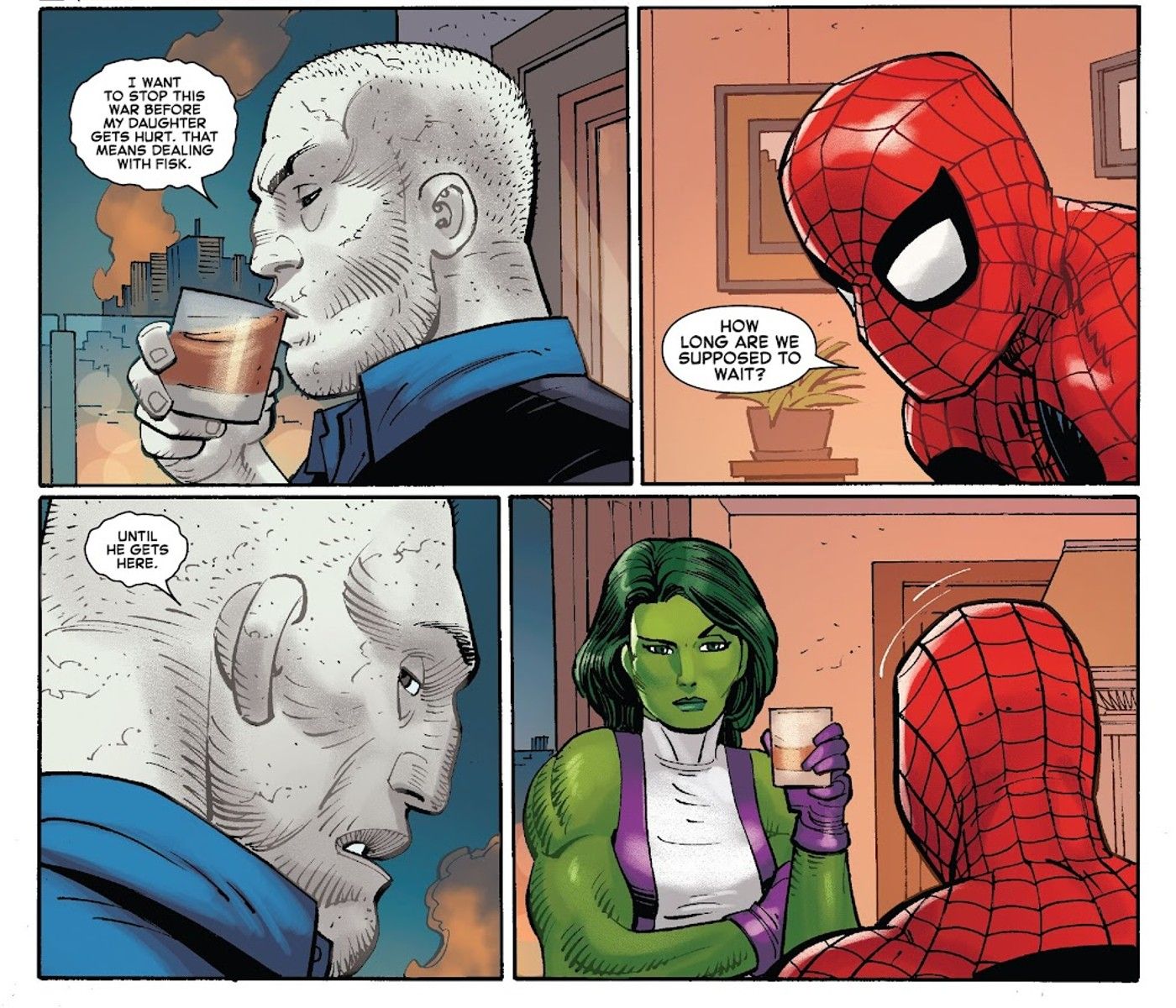 Spider-Man Tombstone and She-Hulk talk about Kingpin aka Wilson Fisk the White King