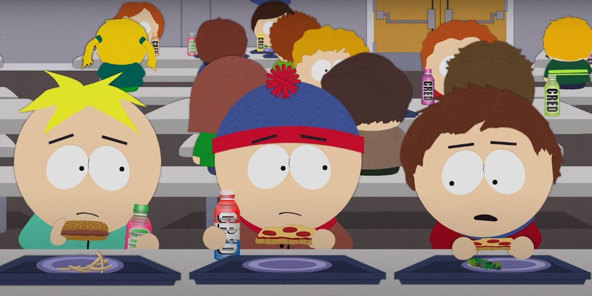 Stan e Butters bebendo Cred em South Park não é adequado para crianças