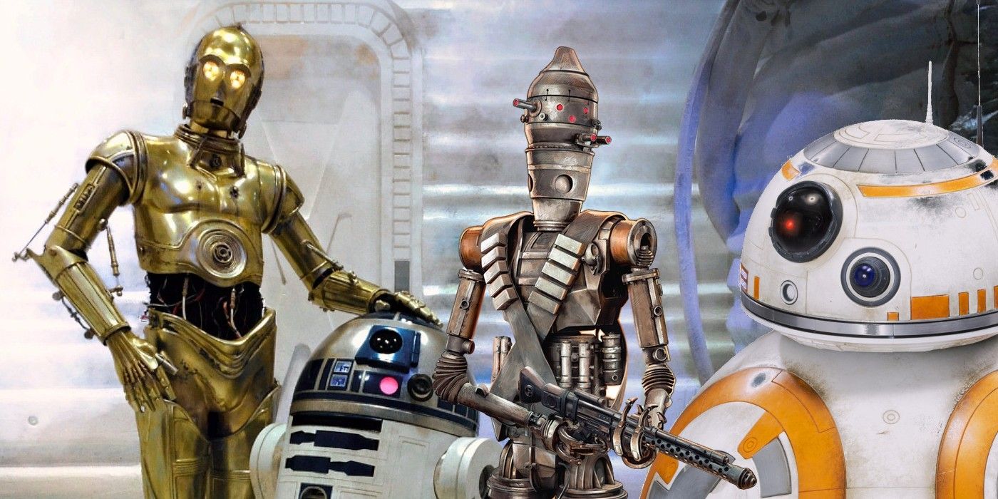 C-3PO, R2-D2, IG-11, and BB-8 in Star Wars Droid composite image
