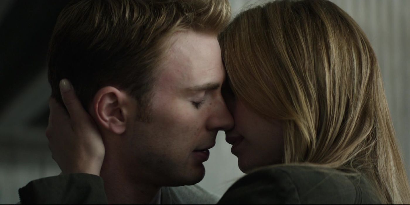 Steve Rogers and Sharon Carter kiss in Captain America: Civil War