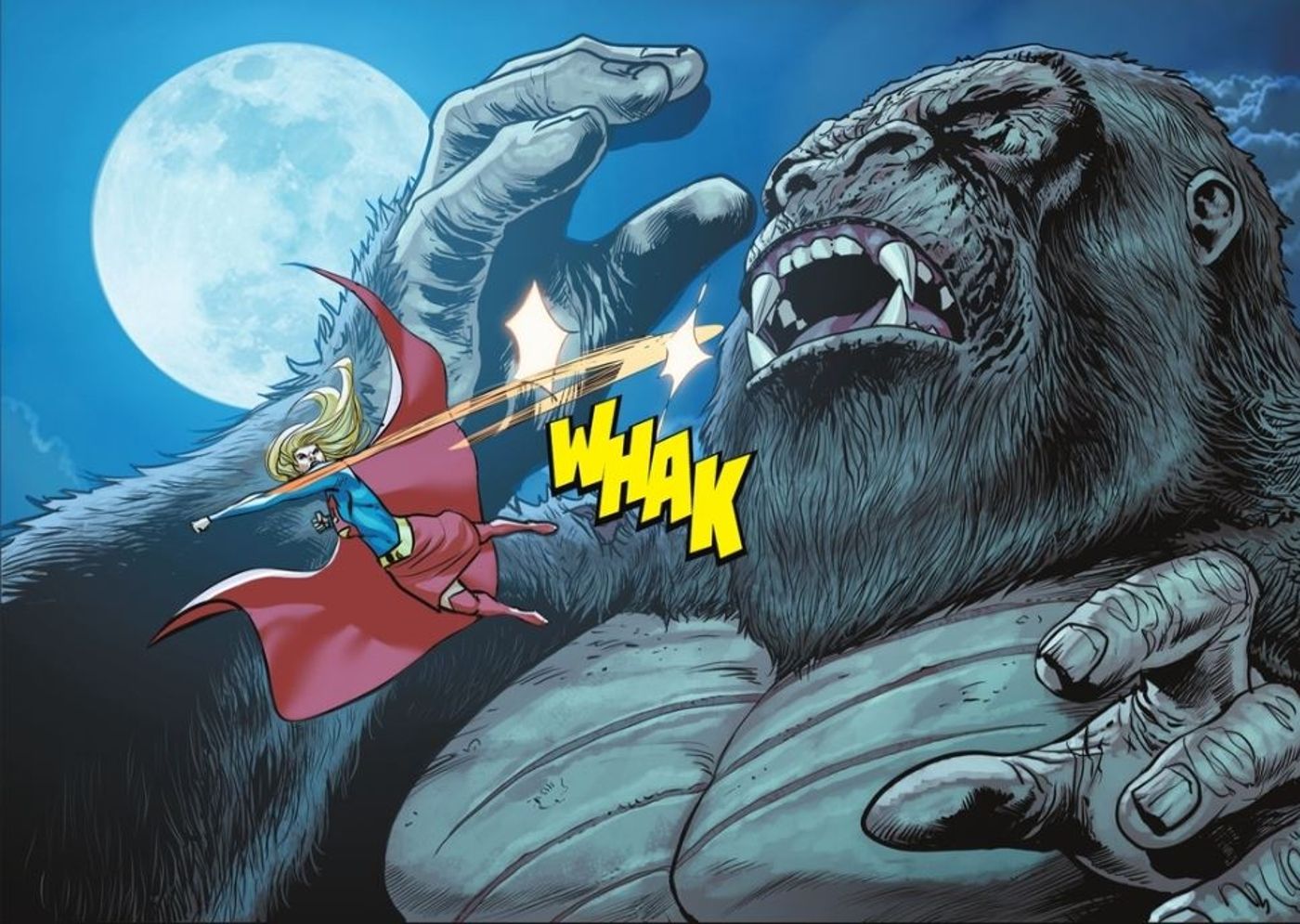 Supergirl Punches Kong in the Face DC