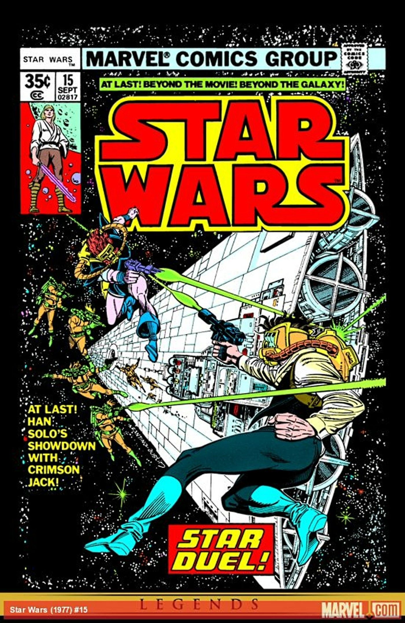 Han Solo luta contra Crimson Jack na capa de Star Wars da Marvel (1977) #15