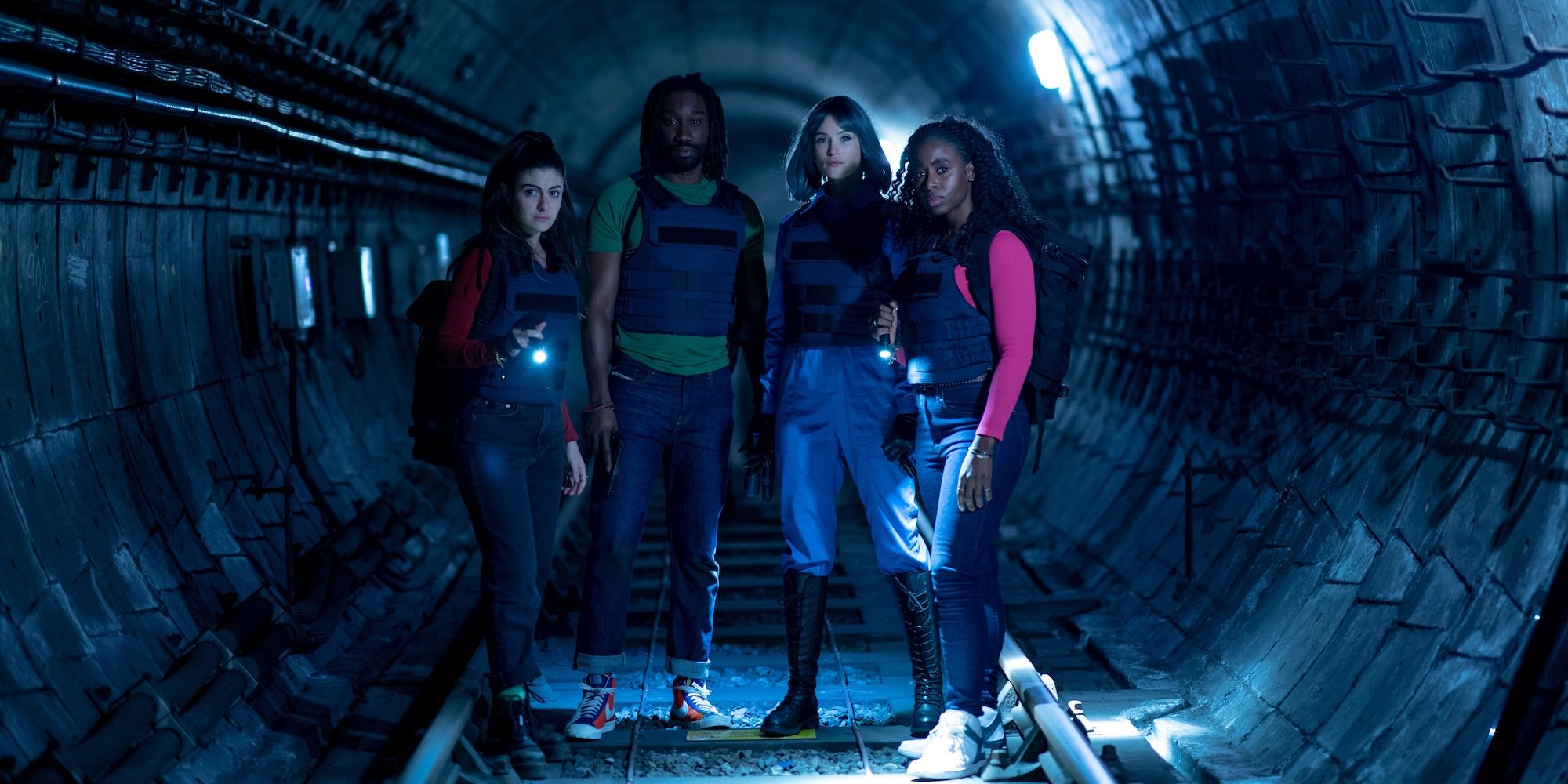 tara abboud, nathan stewart-jarrett, gemma arterton and kirby in culprits
