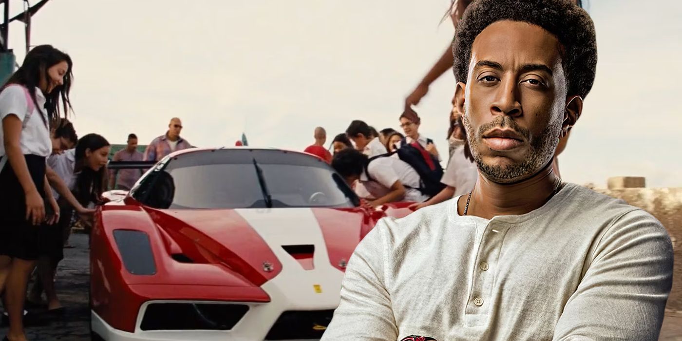 Tej Parker (Ludacris) and his Ferrari Fxx in Fast and Furious