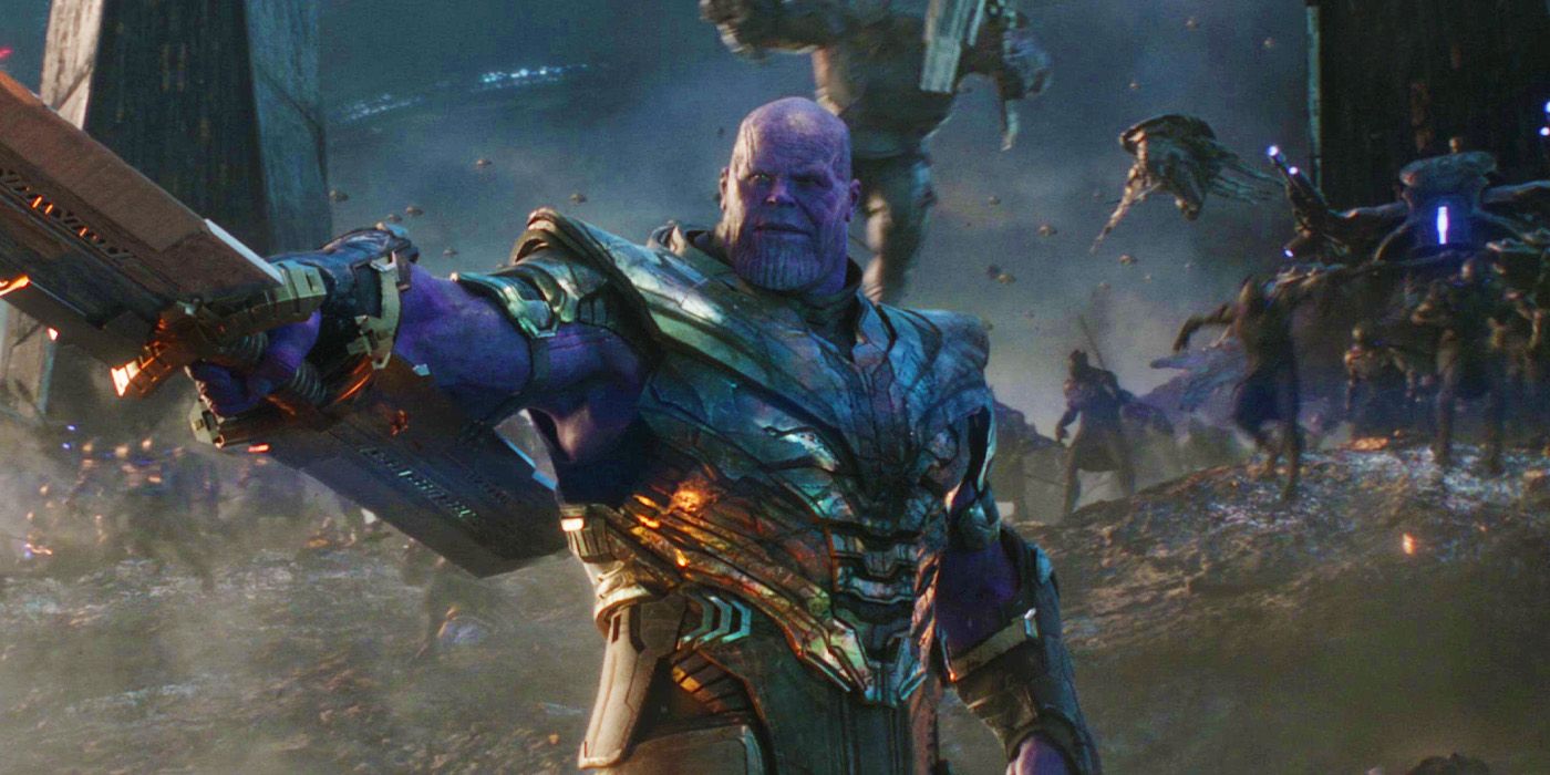 Thanos with his double-edged sword in Avengers Endgame