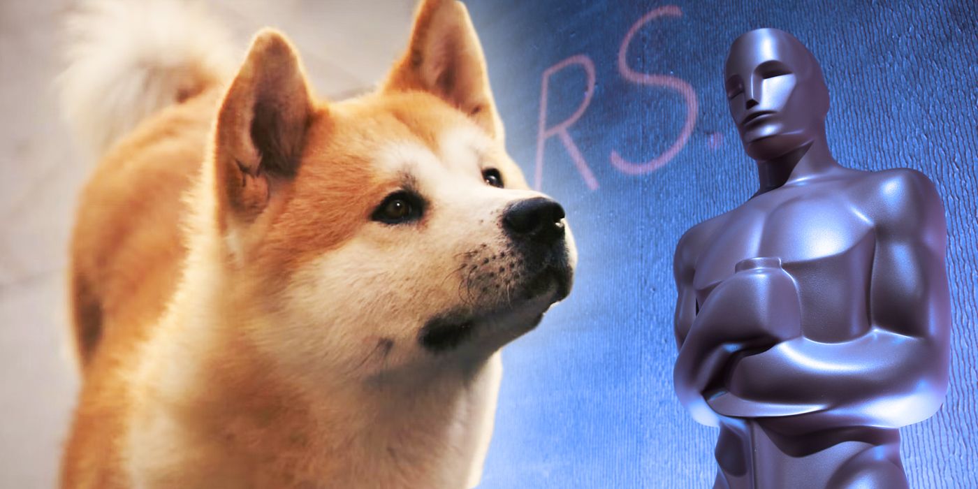 Collage With Dog And Oscar Statue