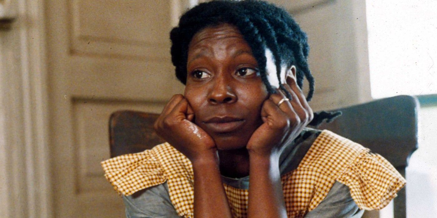 Whoopi Goldberg looking solemn in The Color Purple