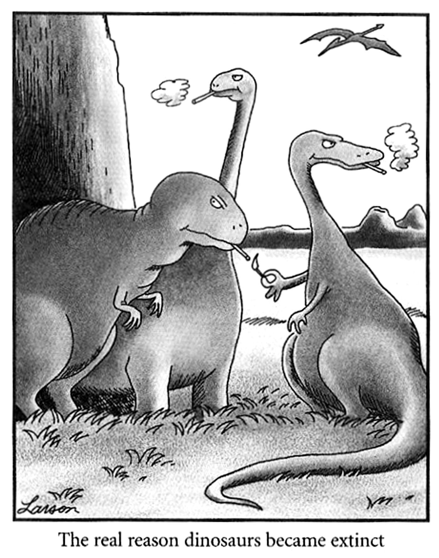 the far side dinosaurs extinct