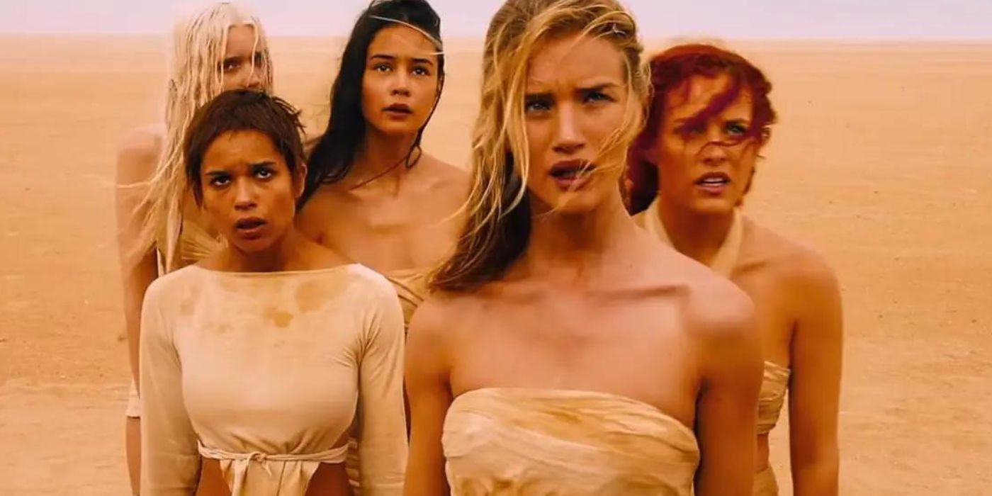 The Five Wives in Fury Road look shocked in the Wasteland