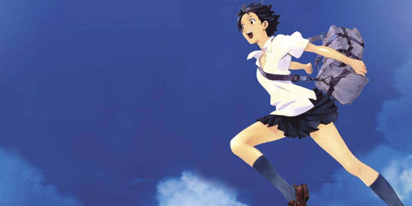 Makoto Konno jumps through the air in The Girl Who Leapt Through Time