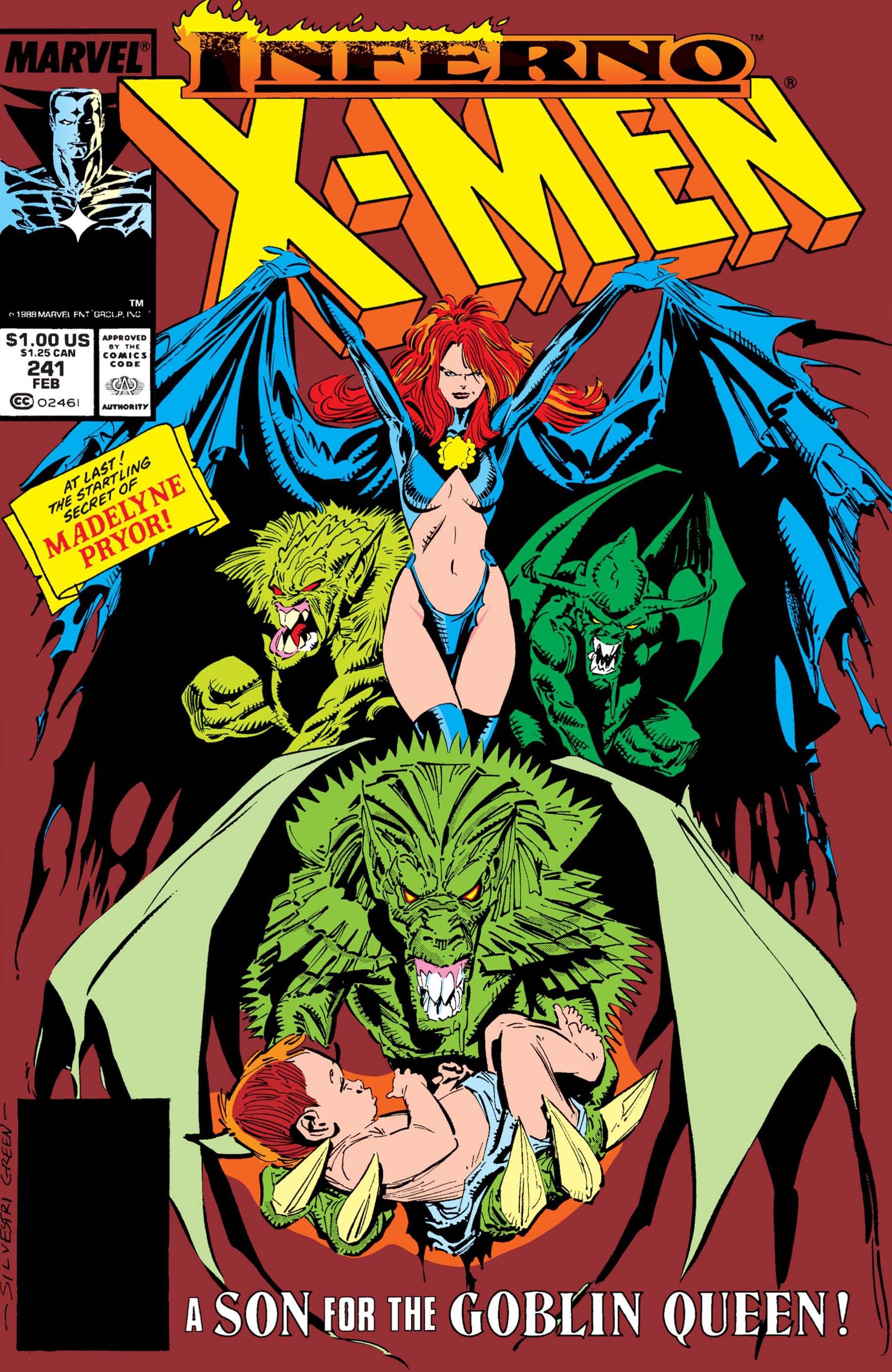 The Goblin Queen and the demons of Limbo on the cover of Uncanny X-Men #241