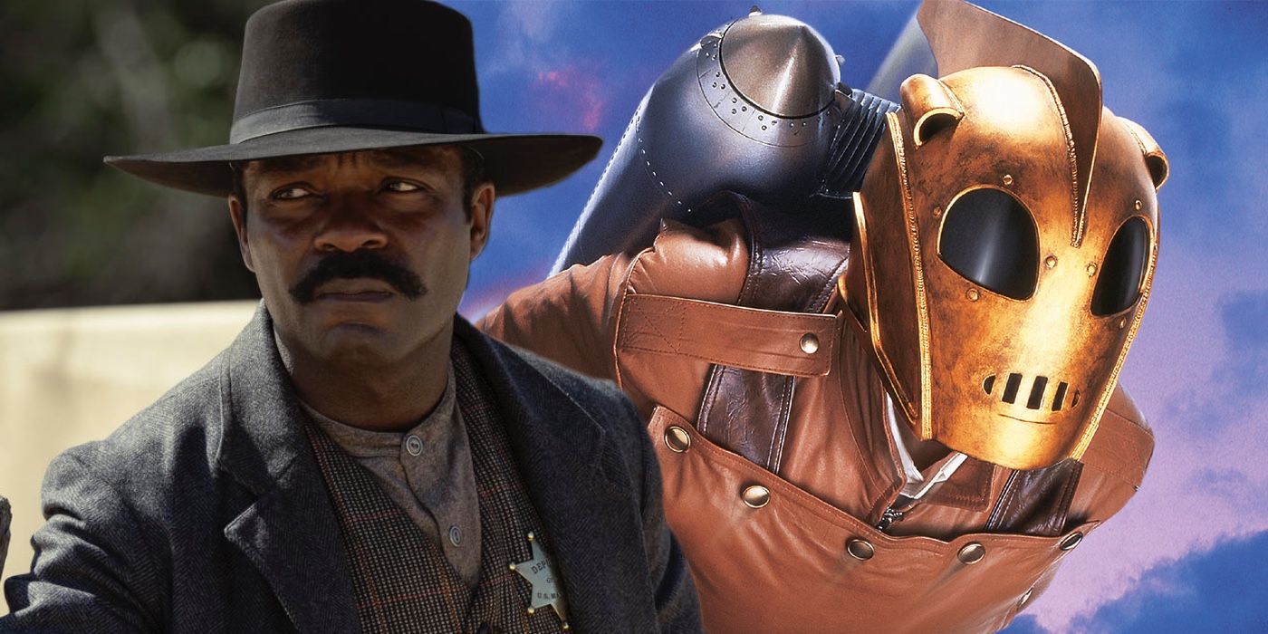 A composite image of David Oyelowo and the Rocketeer 