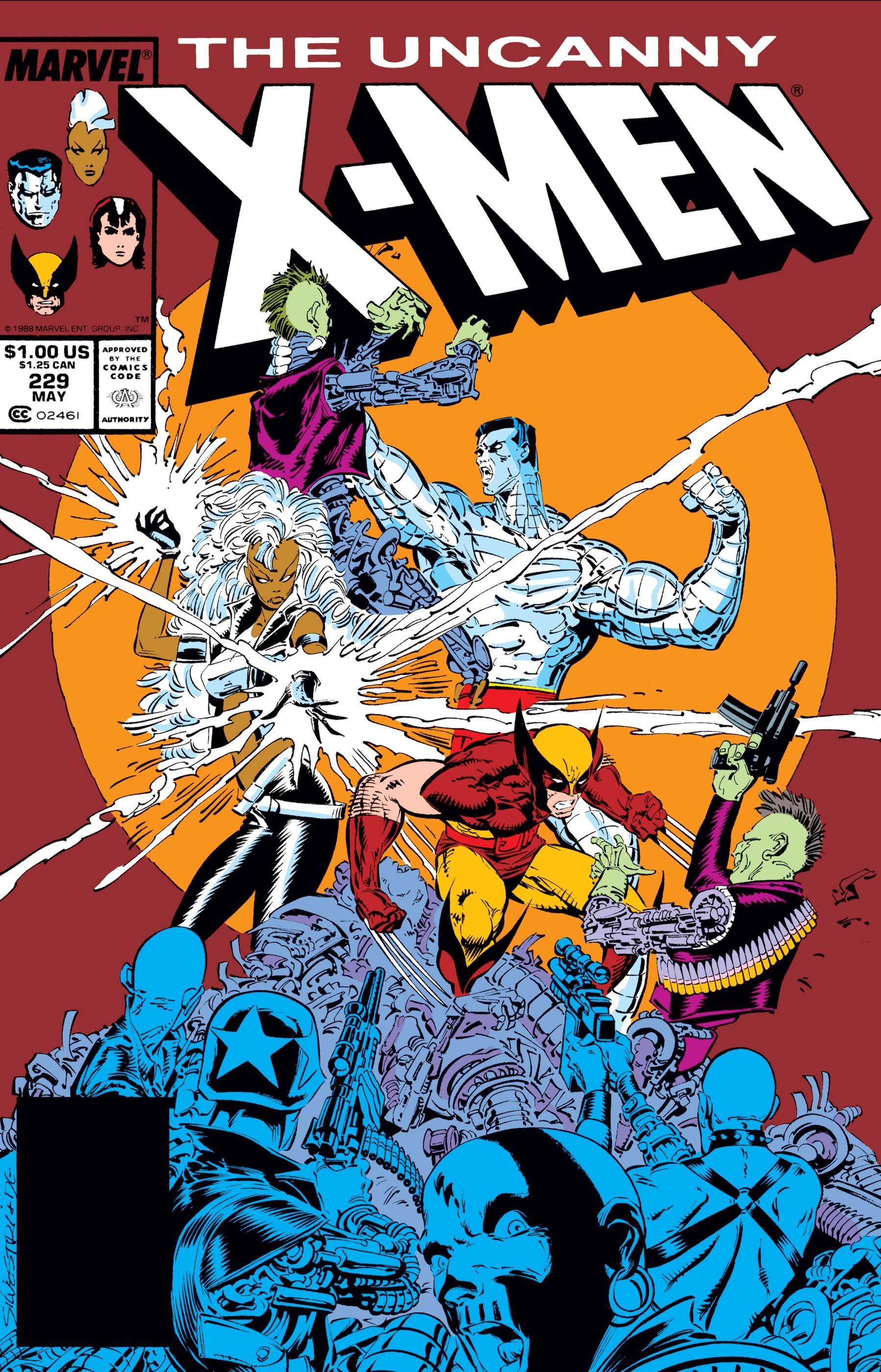 the X-Men on the cover of Uncanny X-Men #229