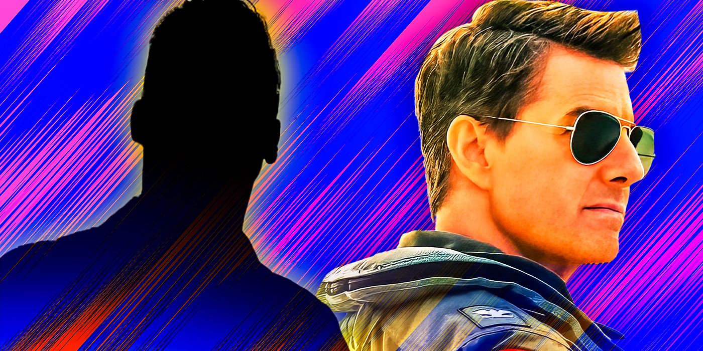 Tom Cruise as Maverick in Top Gun and silhouette