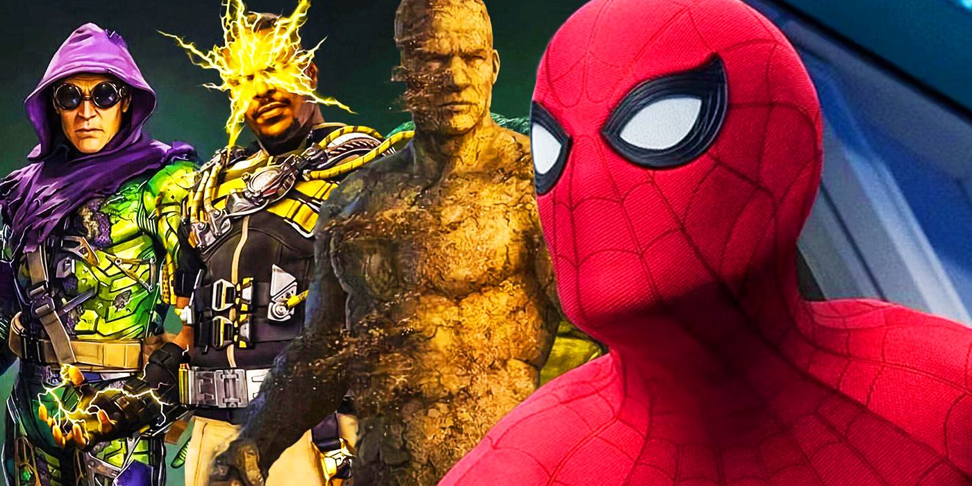 Tom Holland's Spider-Man in Far From Home with Green Goblin, Electro and Sandman in Spider-Man No Way Home