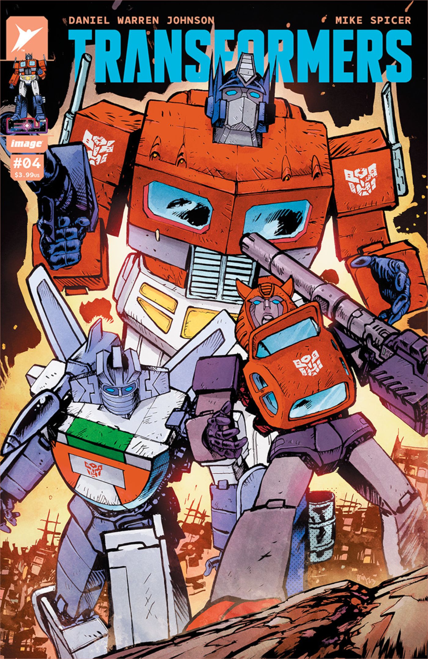 Transformers #4 Portada A de Daniel Warren Johnson