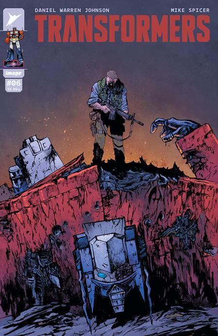 Capa de Transformers #6 mostrando Optimus Prime morto