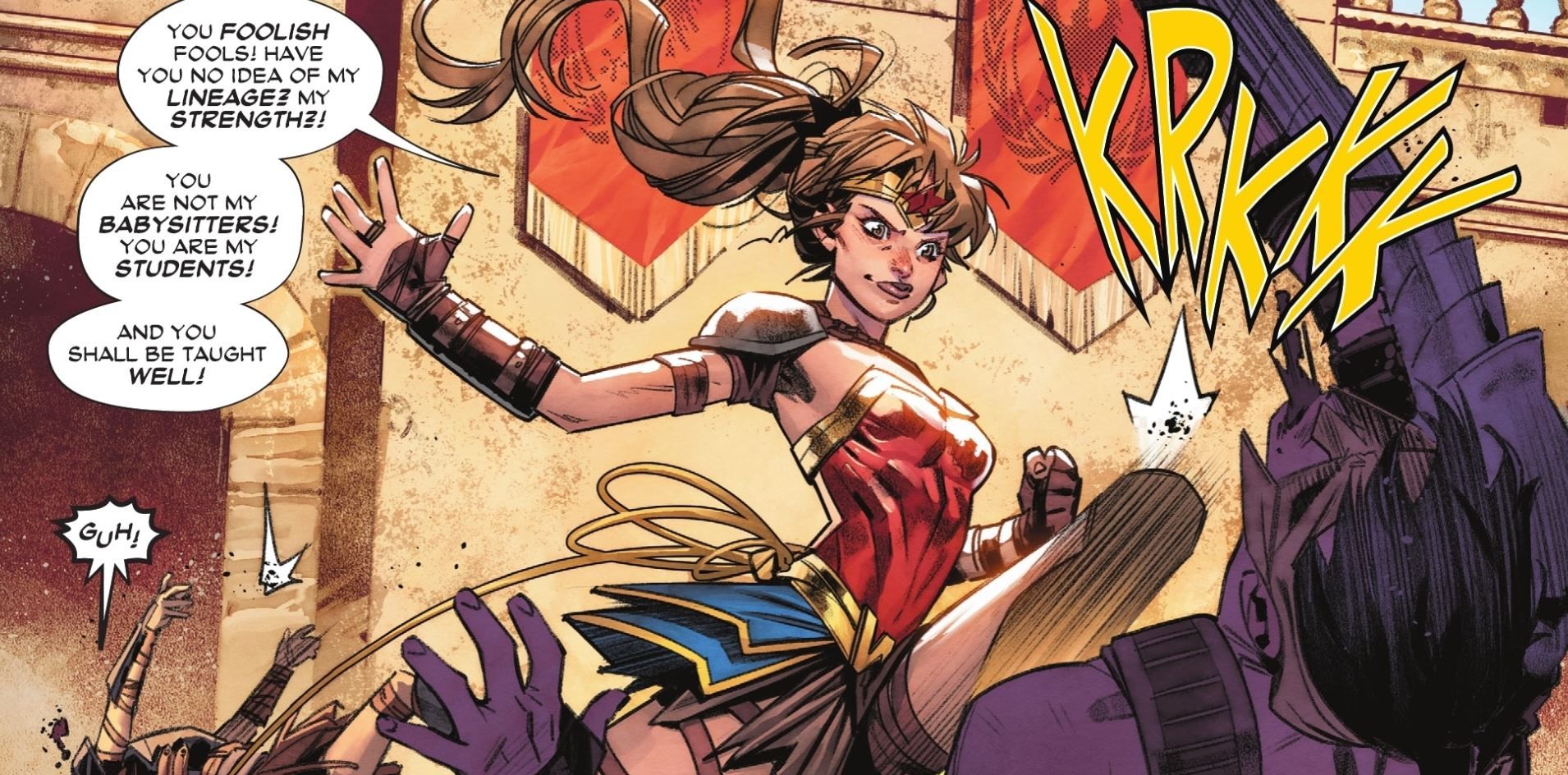 Trinity Fighting Jon and Damian in Fantasy DC