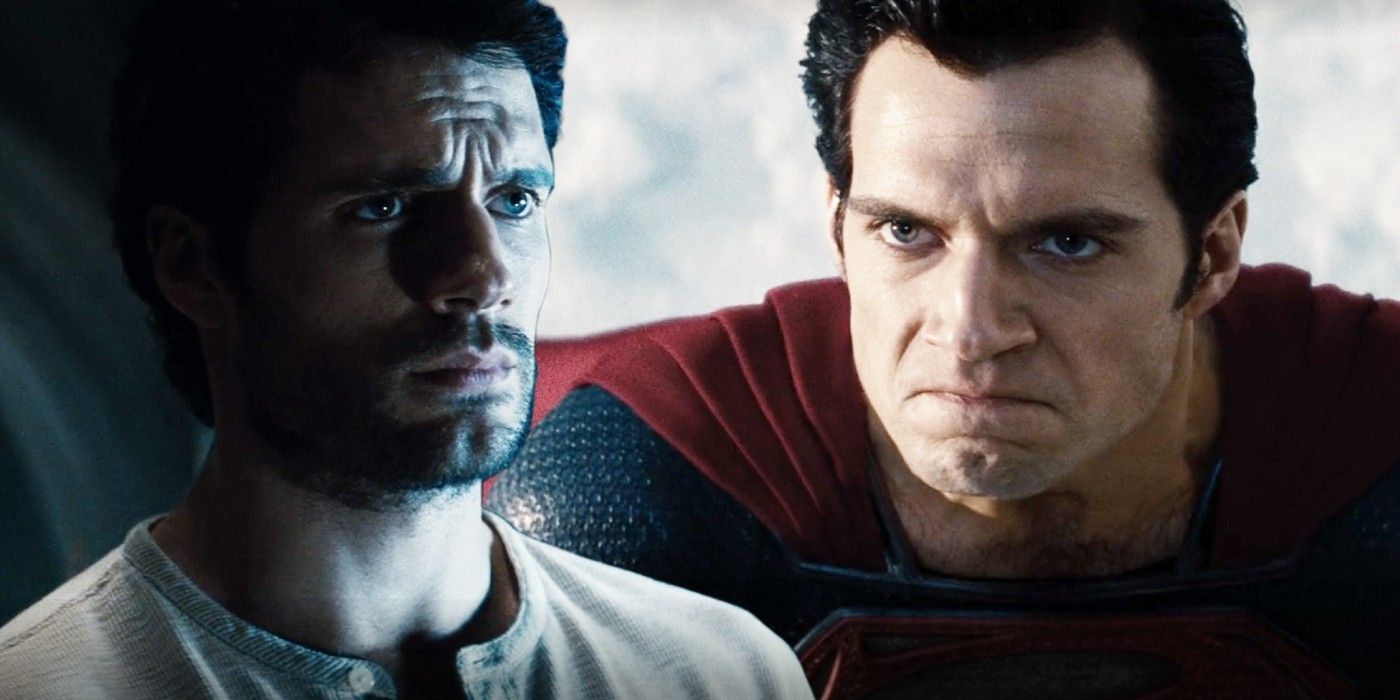 Two shots of Henry Cavill's  Clark Kent Superman in Man of Steel