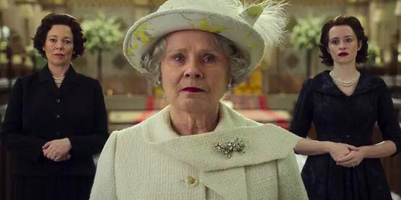 Olivia Colman, Imelda Staunton and Claire Foy as Queen Elizabeth II in The Crown series finale