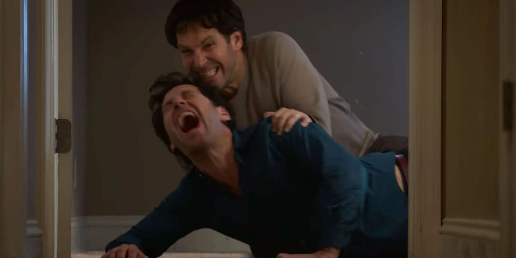 Paul Rudd fighting himself as two versions of Miles Elliot in Living With Yourself
