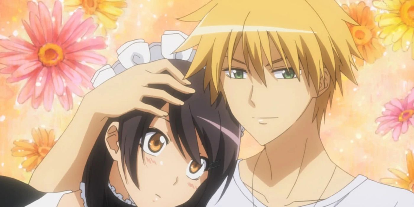 Usui with Misaki leaning her head on his shoulder from Maid sama