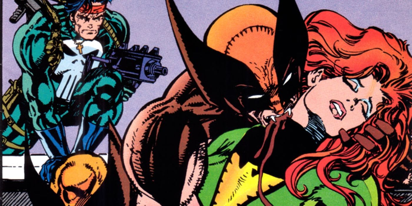 Vampire Wolverine being hunted by Punisher. 