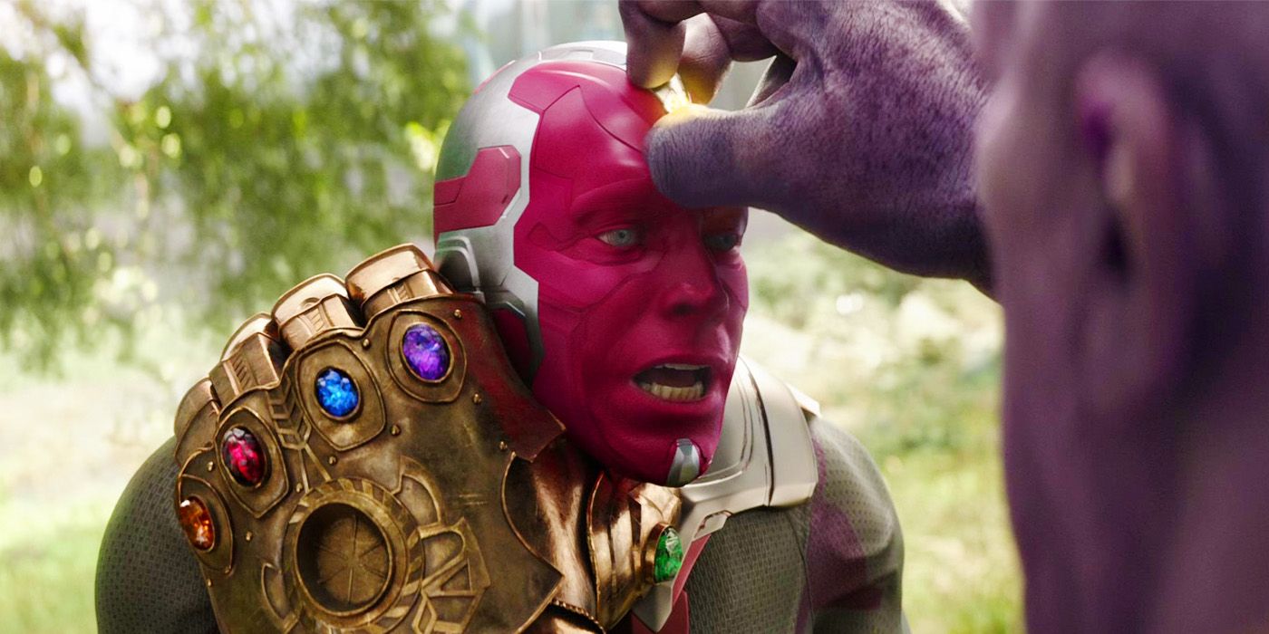 Vision being killed by Thanos in Avengers Infinity War