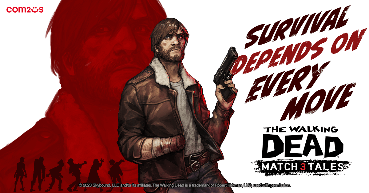 Walking Dead Match 3 Banner showing the title, text that says 