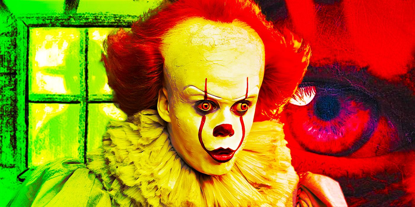 Pennywise from IT with Stephen King book covers