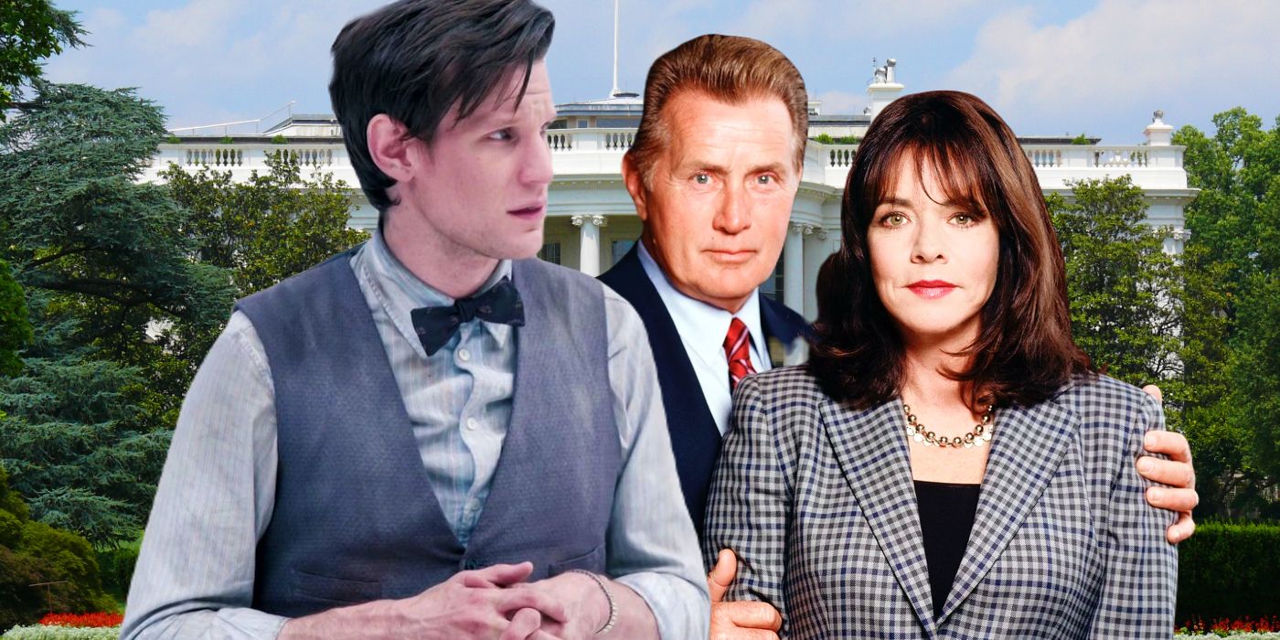 President Bartlet and Abby from The West Wing composited with Matt Smith as the Doctor in Doctor Who