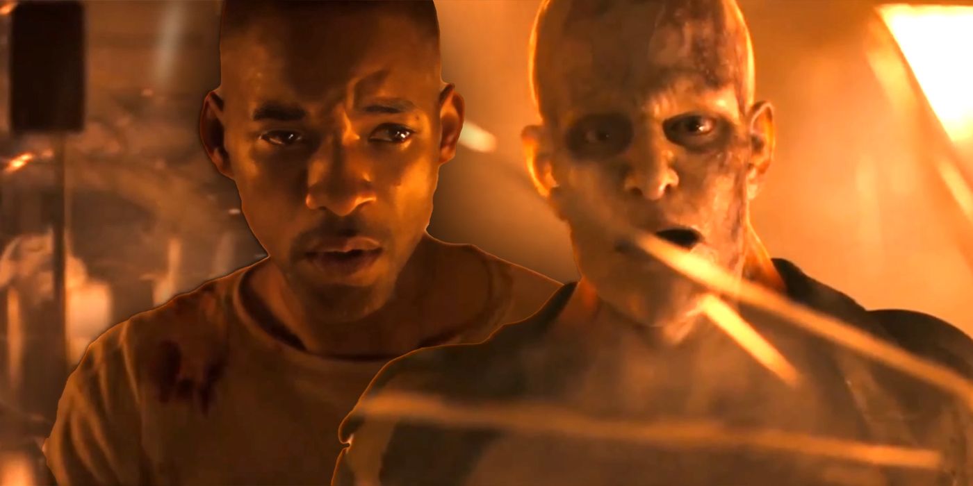 Will Smith and Dash Mihok in I Am Legend