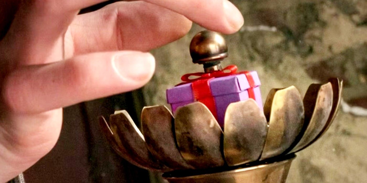 Willy Wonka picking up a Big Night Out chocolate parcel