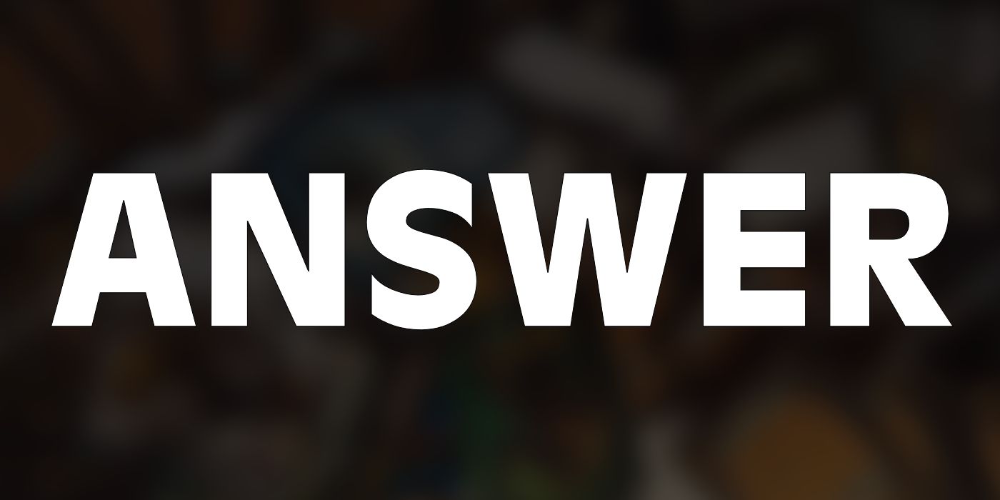 The word ANSWER in large white letters on a dark background