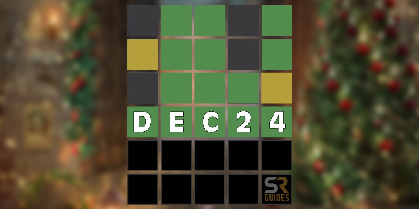 The December 24th Wordle grid with the letters removed to avoid spoilers