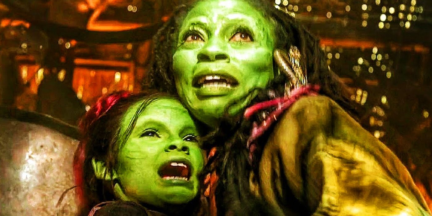 Young Gamora with her mother in Avengers Infinity War