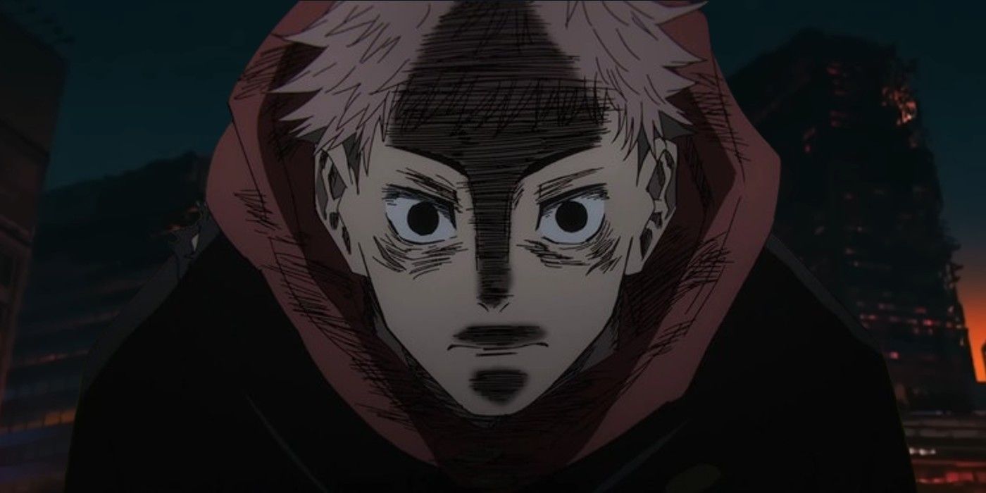 Yuji is devastated in front of a city in Jujutsu Kaisen