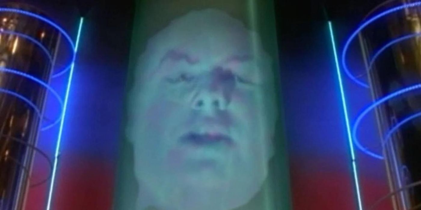 David J. Fielding as the mighty and powerful Zordon as seen on the Command Base in Mighty Morphin Power Rangers