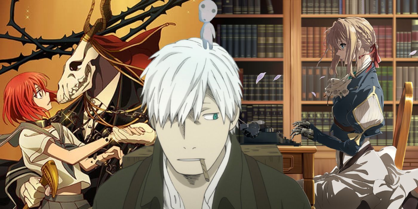 10 Best Ghibli-Like Anime featuring Ginko from Mushishi, Violet Evergarden, and Ancient Magus' Bride
