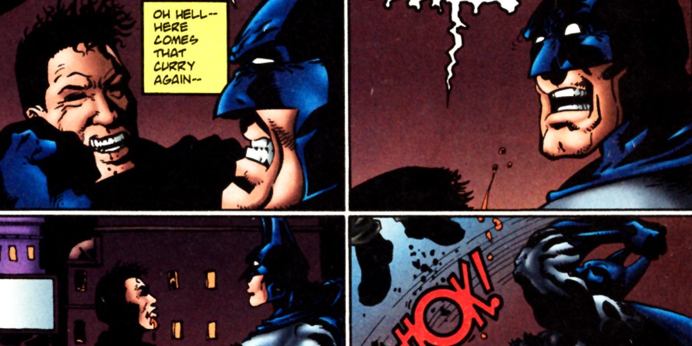 DC's Hitman throwing up on Batman.