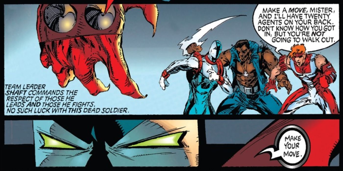 Spawn facing off against the entire Youngblood team.