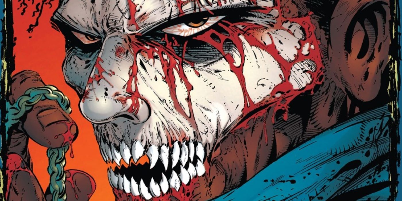 Chapel&rsquo;s bloody face after his fight with Spawn.