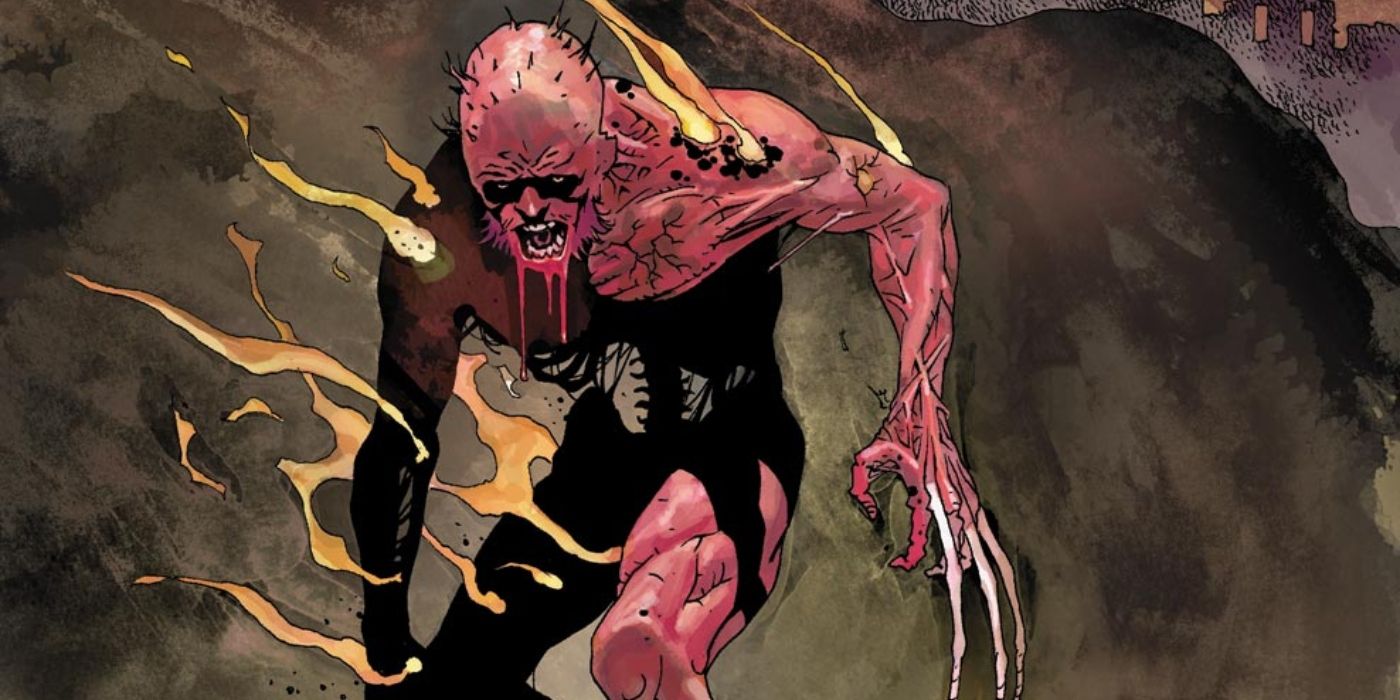 Wolverine&rsquo;s charred body after surviving a nuclear explosion.