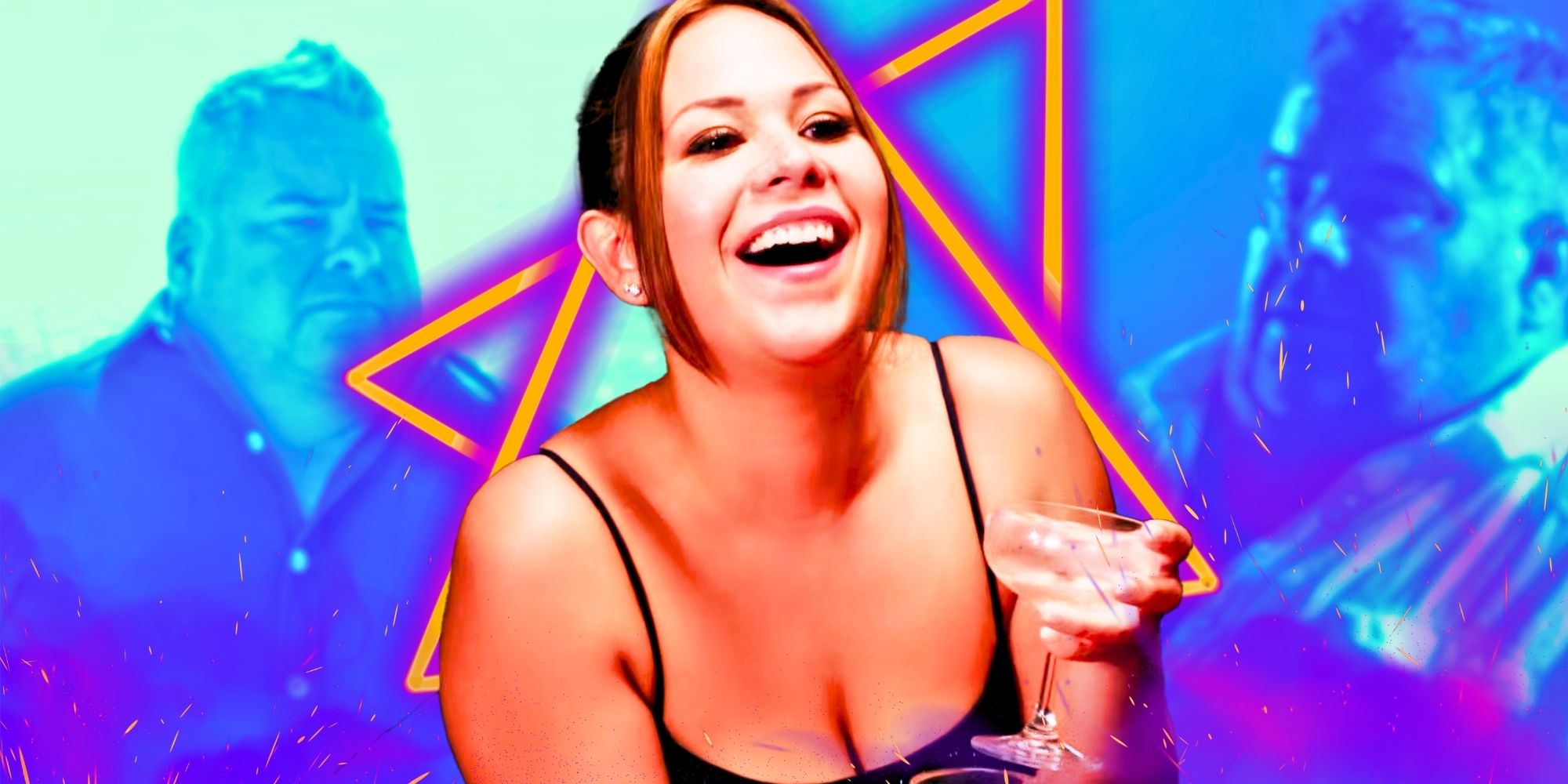 90 Day Fiancé's Liz Woods laughing with Big Ed looking upset in the background