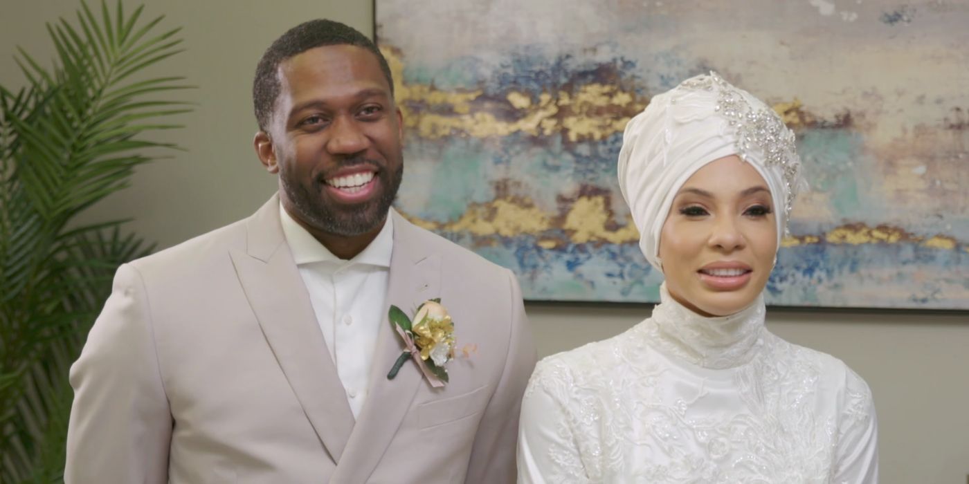 90 Day Fiancé Bilal Hazziez Shaeeda Sween in formal wedding attire smiling